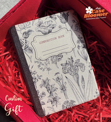 Composition Book Floral Kindle Paperwhite Case Cover, Kobo, Free Personalization