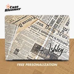 Custom Name Old Newspaper MacBook Case Cover