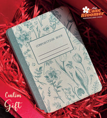 Custom Name Green Botanical Composition Book iPad case, Free Personalization