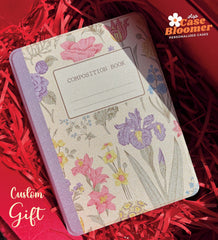 Custom Name Summer Flowers Composition Book iPad case, Free Personalization
