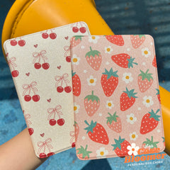 Personalized Cute Strawberries iPad case, Free Personalization