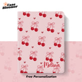 Custom Name Cute Pink Cherries iPad case, Free Personalization