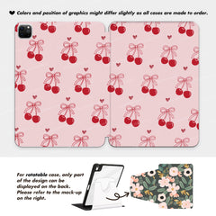Custom Name Cute Pink Cherries iPad case, Free Personalization