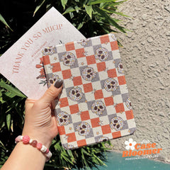 Halloween Checkerboard Pumpkin Ghost Kindle Case, Kobo Case, Free Personalization