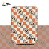 Halloween Checkerboard Pumpkin Ghost Kindle Case, Kobo Case, Free Personalization