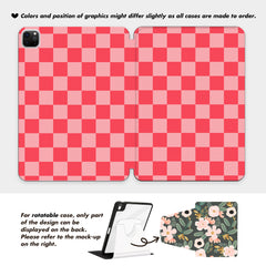 Custom Name Pink Checkerboard Summer Groovy iPad case, Free Personalization