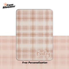 Light Neutral Plaid Kindle Case, Kobo, Free Personalization
