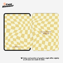 My Weekend is Booked Yellow Checkerboard Kindle Case, Kobo Case, Free Personalization