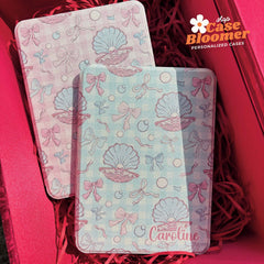 Blue Checkerboard Seashell Kindle Case, Kobo Case, Free Personalization