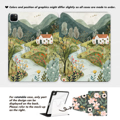Custom Name Aesthetic Countryside Scenery iPad case, Free Personalization