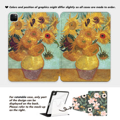Custom Name Van Gogh Sunflowers Oil Painting iPad case, Free Personalization