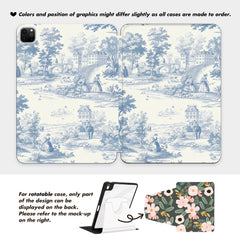 Toile de Jouy Custom Name iPad case, Free Personalization