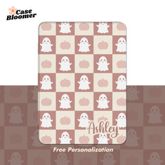 Halloween Checkerboard Ghost Kindle Case, Kobo Case, Free Personalization