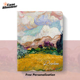 Custom Name Van Gogh Wheat Field Cypresses Autumn Oil Painting iPad case, Free Personalization