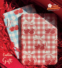 Red Checkerboard Cherry Kindle Paperwhite Case, Kobo, Free Personalization