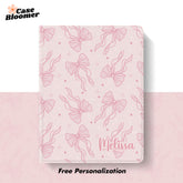 Custom Name Cute Pink Ribbons iPad case, Free Personalization