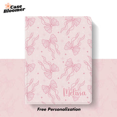 Custom Name Cute Pink Ribbons iPad case, Free Personalization