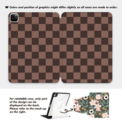 Custom Name Chocolate Checkerboard iPad case, Free Personalization