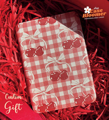 Cherry Red Checkerboard iPad case, Free Personalization