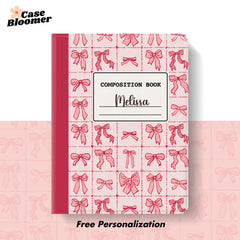 Personalized Pink Ribbons Composition Book iPad case, Free Personalization