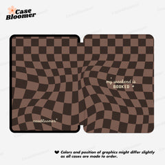 My Weekend is Booked Chocolate Checkerboard Kindle Case, Kobo Case, Free Personalization