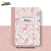 Custom Pink Floral Composition Book iPad case, Free Personalization