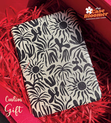 Groovy Black Wildflowers iPad case, Free Personalization