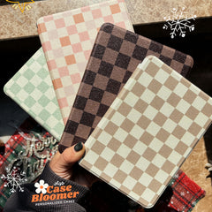 Custom Name Chocolate Checkerboard iPad case, Free Personalization
