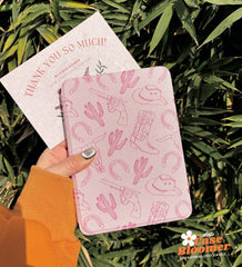 Custom Name Pink Cowgirl iPad case, Free Personalization