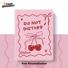 Personalized Do Not Disturb Cherry iPad case, Free Personalization