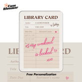My Weekend is Booked Library Card Guest Check Kindle Case, Kobo Case, Free Personalization