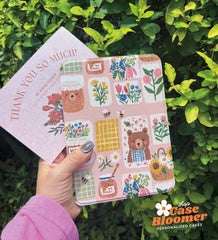Cute Bear Floral Kindle Case, Kobo Case, Free Personalization