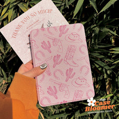Personalized Pink Cowgirl Summer iPad case, Free Personalization
