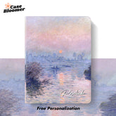 Custom Name Claude Monet Impression Sunrise Oil Painting iPad case, Free Personalization