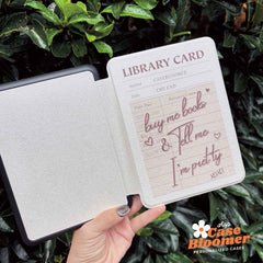 Buy Me Books Library Due Card Kindle Case, Kobo Case, Free Personalization