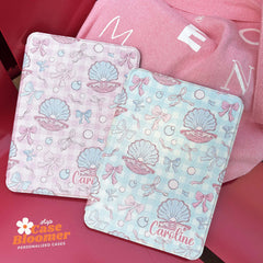 Blue Checkerboard Seashell Kindle Case, Kobo Case, Free Personalization