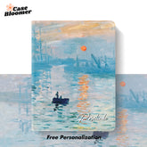 Custom Name Claude Monet Impression Sunrise Painting iPad case, Free Personalization