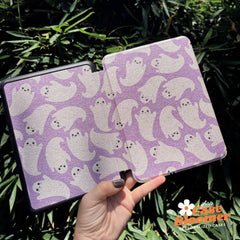 Custom Halloween Purple Ghost Kindle Case, Kobo Case, Free Personalization