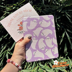 Custom Halloween Purple Ghost Kindle Case, Kobo Case, Free Personalization