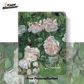 Custom Name Pink Roses Oil Painting by Van Gogh iPad case, Free Personalization