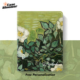 Custom Name Wild Roses Oil Painting by Van Gogh iPad case, Free Personalization