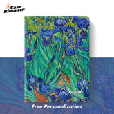 Custom Name Iries Art Oil Painting by Van Gogh iPad case, Free Personalization