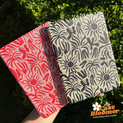 Groovy Black Wildflowers iPad case, Free Personalization