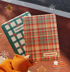 Christmas Green Plaid Kindle Case, Kobo, Free Personalization