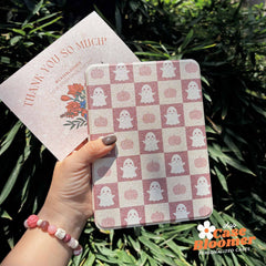 Halloween Checkerboard Ghost Kindle Case, Kobo Case, Free Personalization