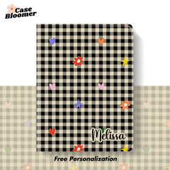 Custom Name Cute Checkerboard iPad case, Free Personalization