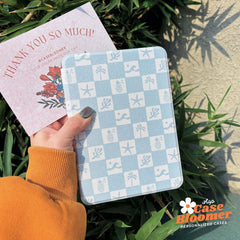 Blue Checkerboard Summer Ocean Kindle Case, Kobo Case, Free Personalization