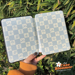 Blue Checkerboard Summer Ocean Kindle Case, Kobo Case, Free Personalization