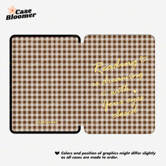 Brown Gingham Checker Kindle Case, Kobo Case, Free Personalization