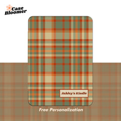 Christmas Green Plaid Kindle Case, Kobo, Free Personalization